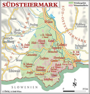 S�dsteierische Weinstra�e, Plan, Karte, Weinbaugebiete, Wein, S�dsteiermark